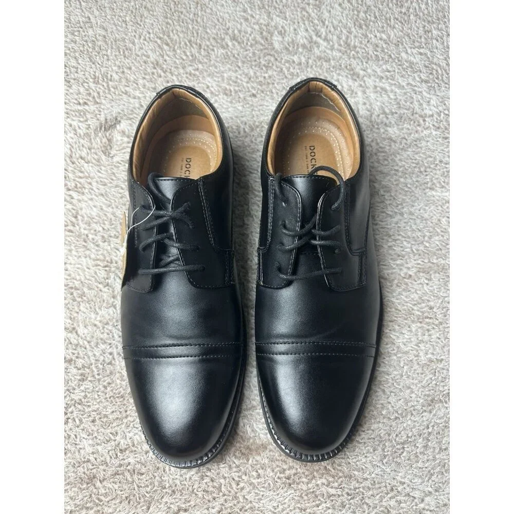 Men Dockers Garfield Cap Toe Oxford Black Size 10 W Width 90-26264
